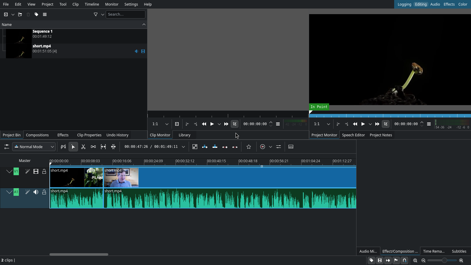Kdenlive timeline